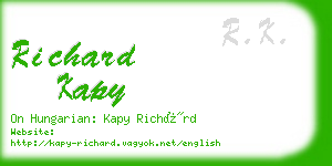 richard kapy business card
